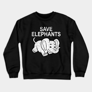 Vintage Save Elephants World Elephant Day Gift Crewneck Sweatshirt